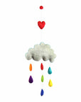 Rainbow Raindrops Felt Mobile