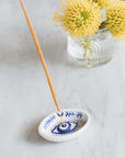 Lalita Evil Eye Blue & White Incense Holder