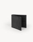 Black leather wallet on a white background