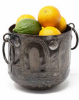 Hammered Metal Container with Round Handles - Croix des Bouquets
