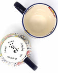 Encantada Rounded Dots and Flowers Mug - Set of Two