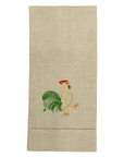 Rooster Embroidered Linen Tea Towel
