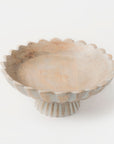 Fluted Pedestal Bowl - Rustic Grey