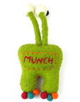Green Bug-Eyed Felt Tooth Fairy Monster