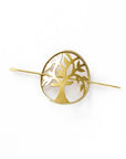 Aranyani Tree of Life Two-Tone Brass Hair Pin Slide with Stick