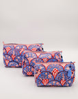Blue Arch Hand-Block-Printed Toiletry Bag