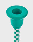 Jade Mint Checkered Candlesticks