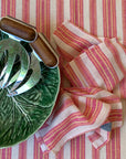 Andana Magenta Striped Tablecloth & Napkin Set