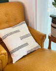 Boho Dots White Sadza Pillow Cover