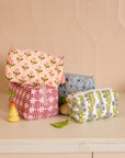 Mona Blockprint Makeup Bag in Blue