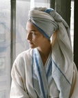Ivory Blue Tribeca Turkish Towel