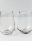 Handblown Hammered Clear Drinking Glass - Set of 4