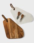 Marble and Acacia Wood Cutting Board - Set of 2