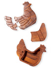 Chicken Puzzle Box - Hand Carved Wood