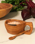 Reclaimed Olive Wood Salt Pot - Kahero Farm - Kenya