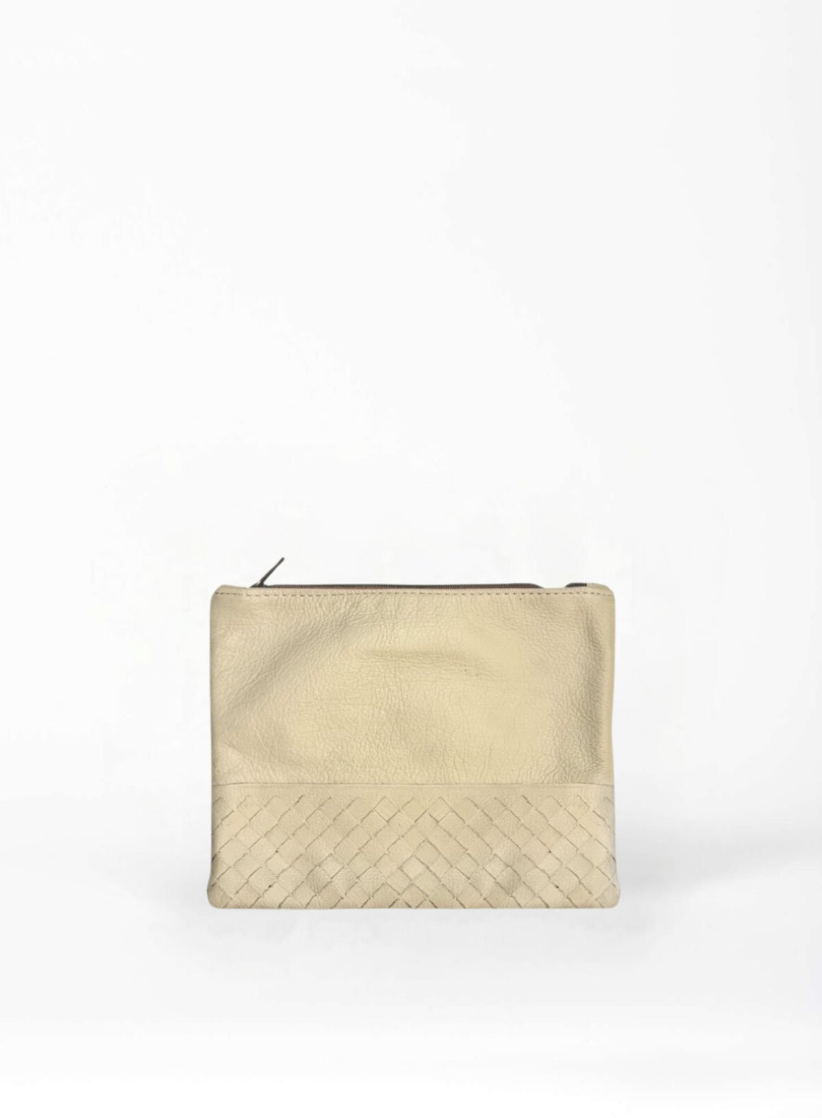 Woven Leather Large Pouch