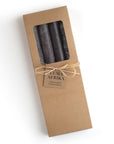 Luma Afrika Frosted Taper Candles – Black, Set of 4