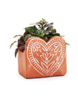 Vasanta Heart Terracotta Planter with Drainage
