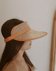 Sumi Leather and Cane Rattan Visor