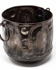 Hammered Metal Container with Round Handles - Croix des Bouquets