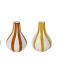 Red Stripe Ceramic Bud Vase - Set of 2