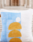 Pillow sham with a moon and mountain design