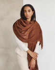 Coco Brown Hand Woven Linen Scarf