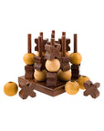 3D Tic Tac Toe Game Set - Handcrafted Wood