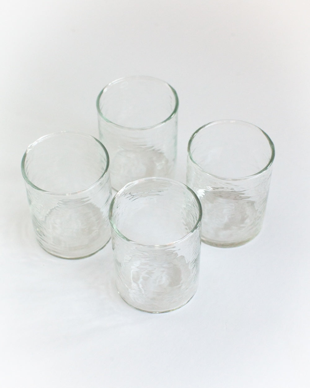 Recycled Hammered Glasses - Set of 4