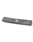 Indukala Moon Phase Incense Holder - Black Carved Marble