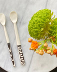 Long Batik Bone Appetizer Spoons, Set of 2