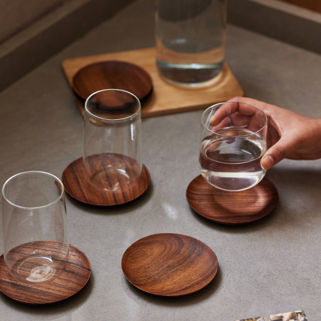 Cremini Tall Mouth-Blown Glass Cups - Set of 4