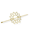 Suryamukhi Sunflower Brass Hair Pin Slide with Stick