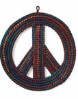 Woven peace symbol on a white background
