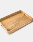 Artisan's Grace Carved Wooden Large Tray