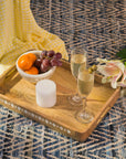 Artisan's Grace Carved Wooden Large Tray