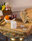 Artisan's Grace Carved Wooden Large Tray