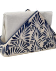 Blue Napkin holder with napkins inside