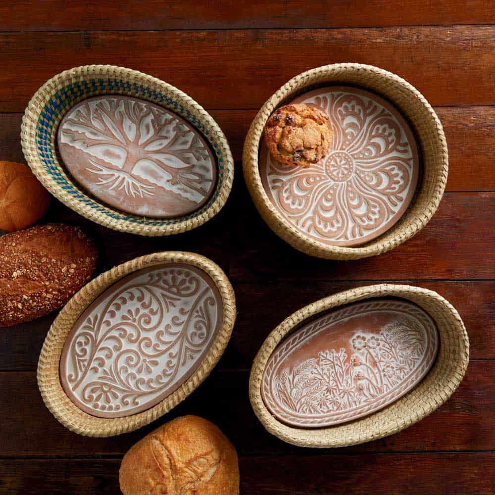 Double Vine Bread Warmer & Basket Set