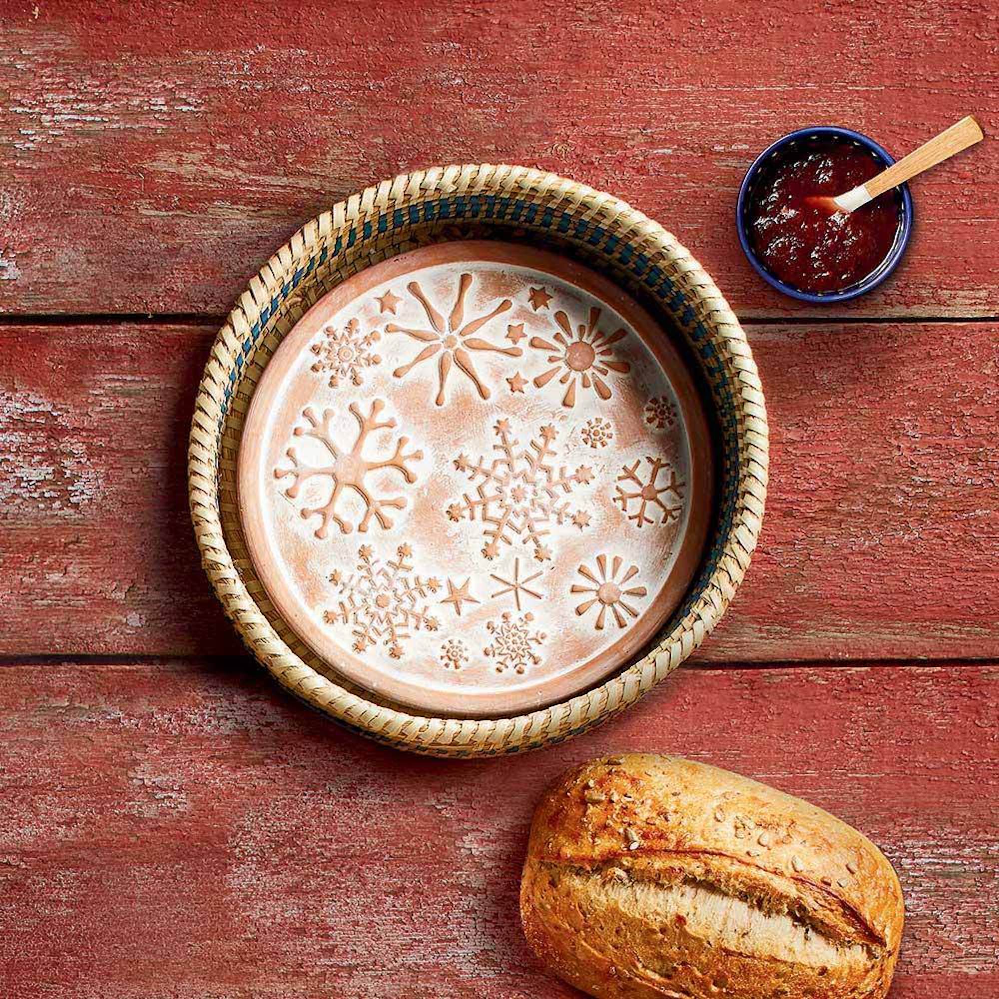 Snowflake Bread Warmer & Basket Set