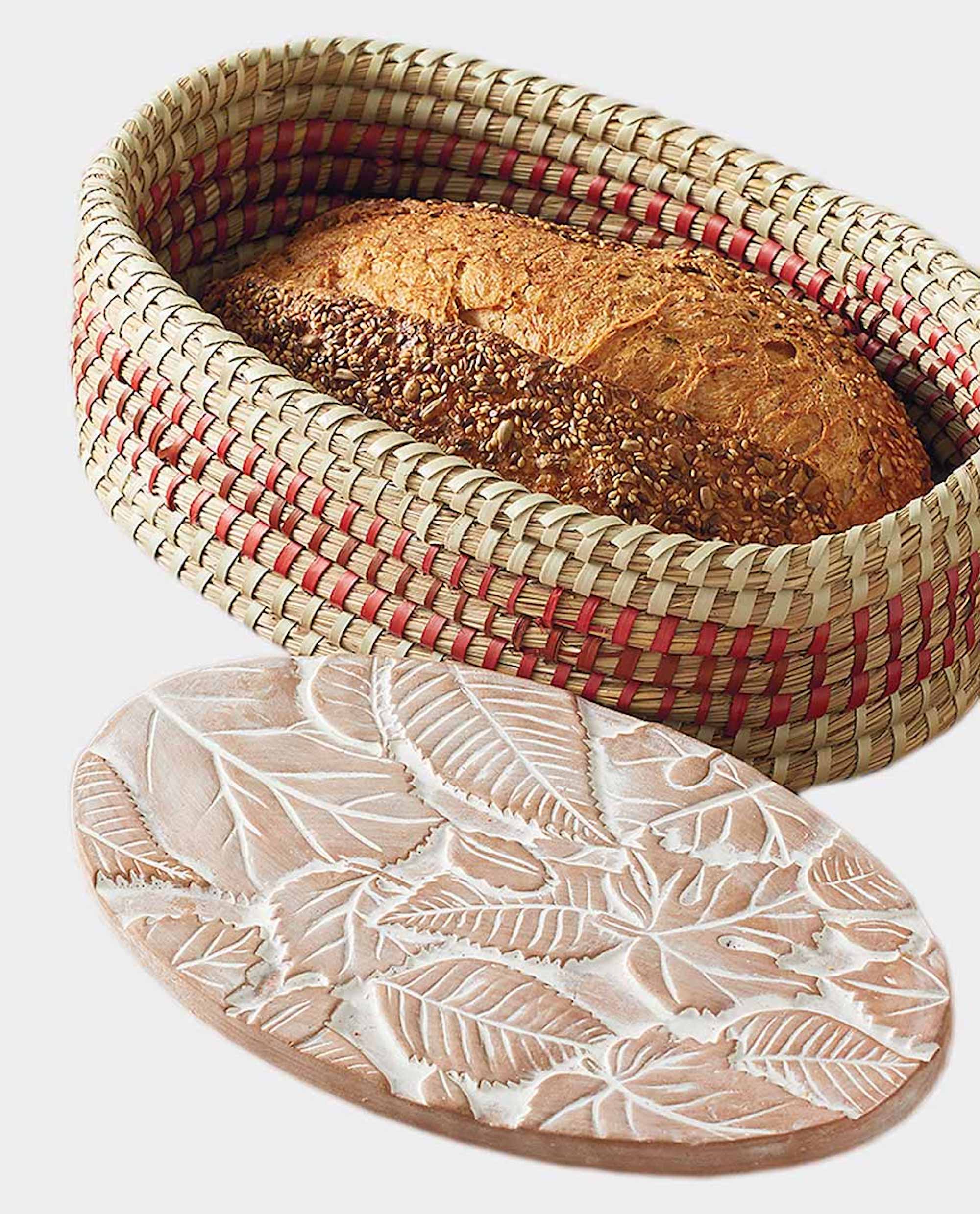Falling Leaves Bread Warmer & Basket Set