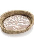 Tree of Life Bread Warmer & Basket Set