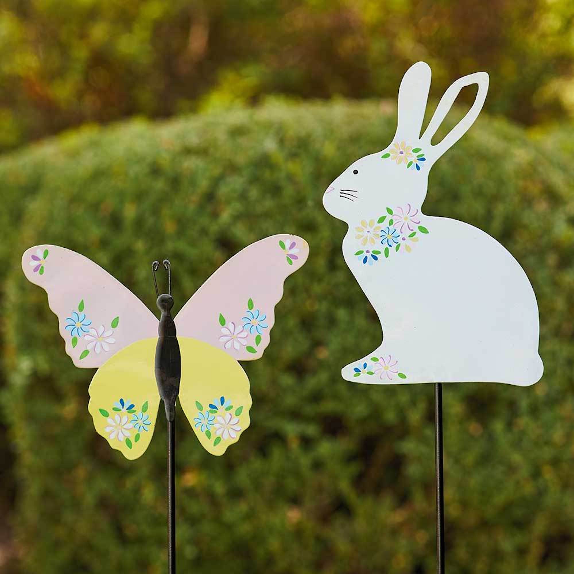 Butterfly and Bunny Decorative Garden Stakes