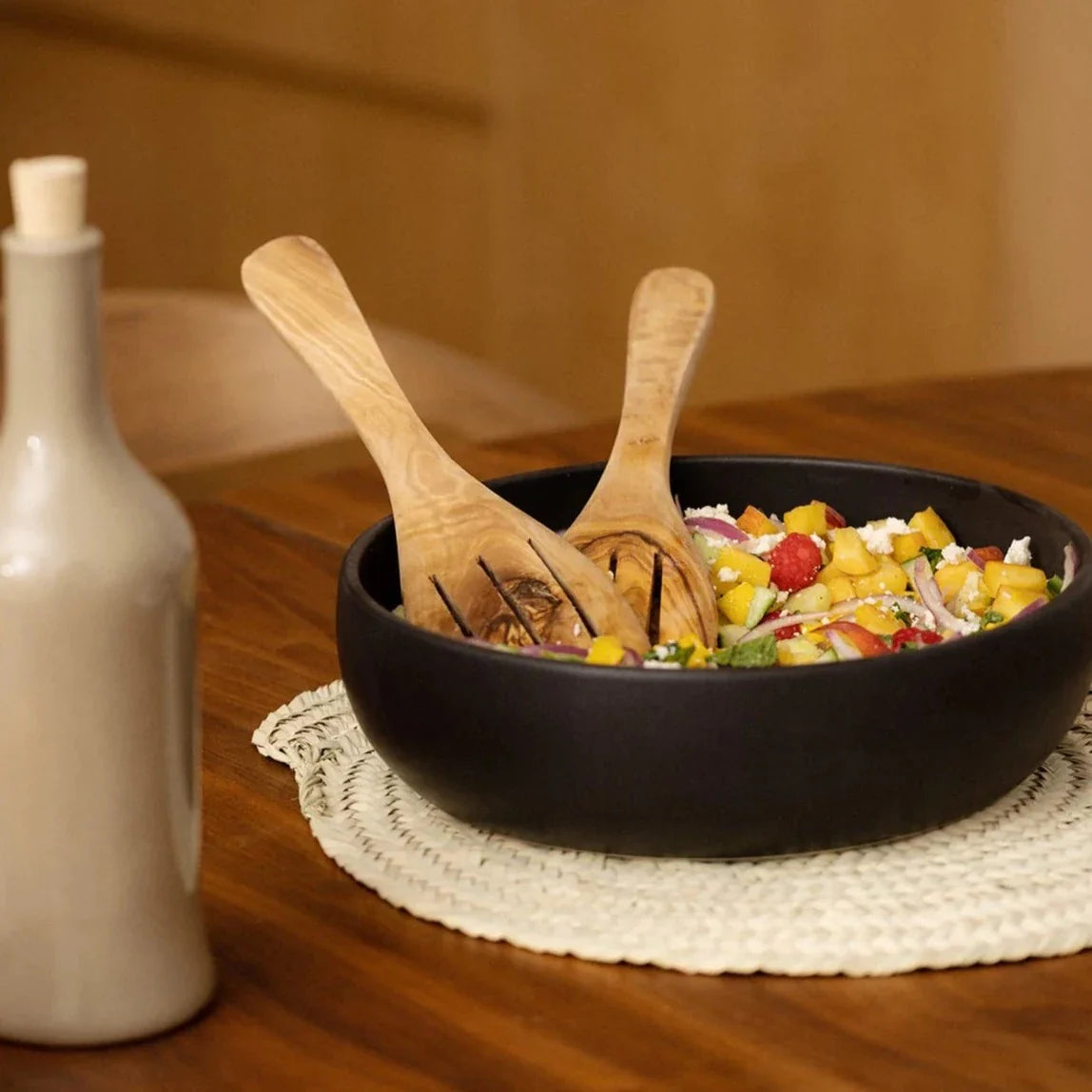 Hand-carved Stoneware Serving Bowl - 60 oz