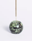 Gemstone Sphere Incense Holder- Serpentine Green