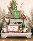 Decorative Two Tiered Wooden Serving Tray