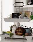 Decorative Two Tiered Wooden Serving Tray