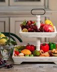 Decorative Two Tiered Wooden Serving Tray