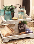 Decorative Two Tiered Wooden Serving Tray