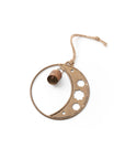 Moon wind chime with bell and jute rope